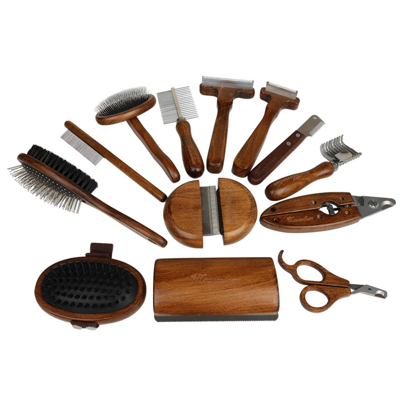 Pet X Supplies & Tack Grooming - Pet Dog Comb Antique Solid Wood